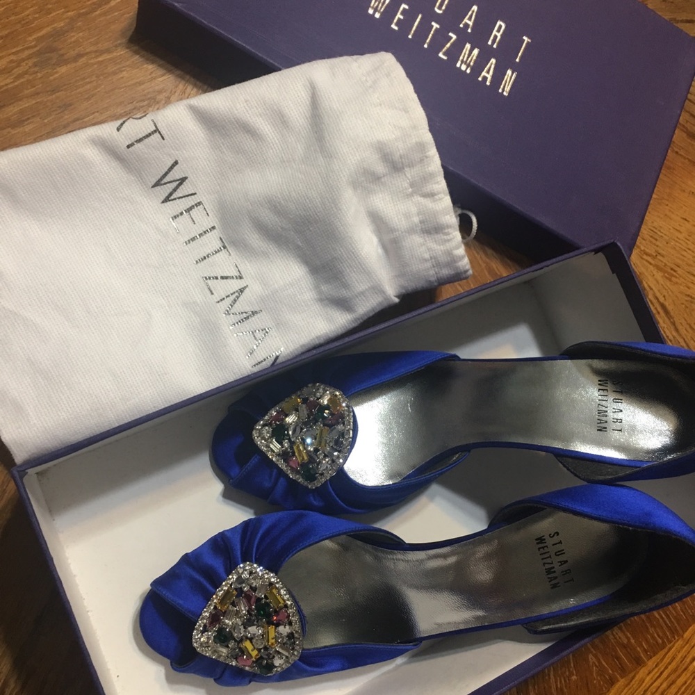 LIMITED EDITION Stuart Weitzman Blue Satin Bridal - Picture 5 of 6